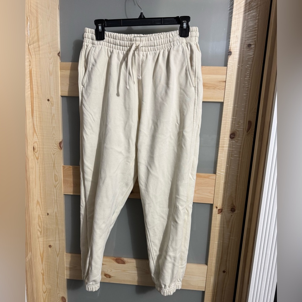 Everlane Cream Drawstring Jogger Sweatpants
